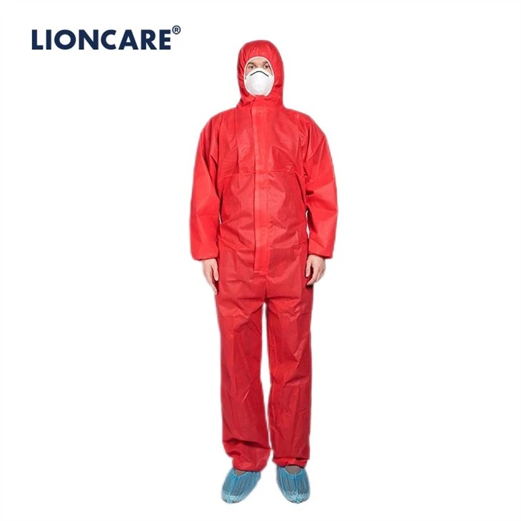 LIONCARE® CoverLite bir martalik himoya kiyimi qizil